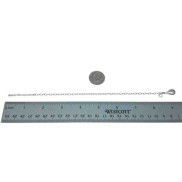 Spiral Teardrop Charm Link Bracelet | Vintage Sterling Silver 925 | 7.5" - 8.75" - Picture 6 of 7